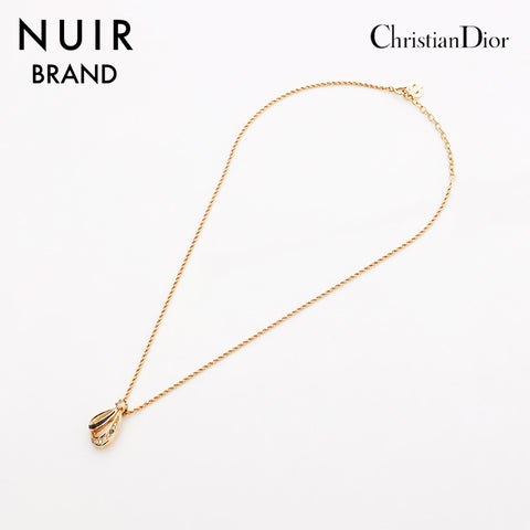 クリスチャンディオール Christian Dior ラインストーン ネックレス ゴールド WS10089