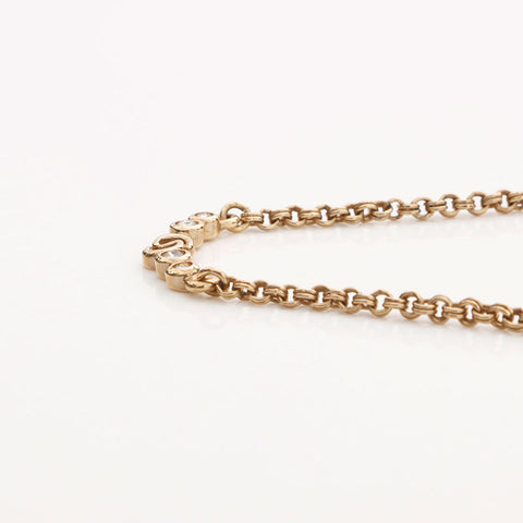 Christian Dior CD logo rhinestone Necklace gold WS10090