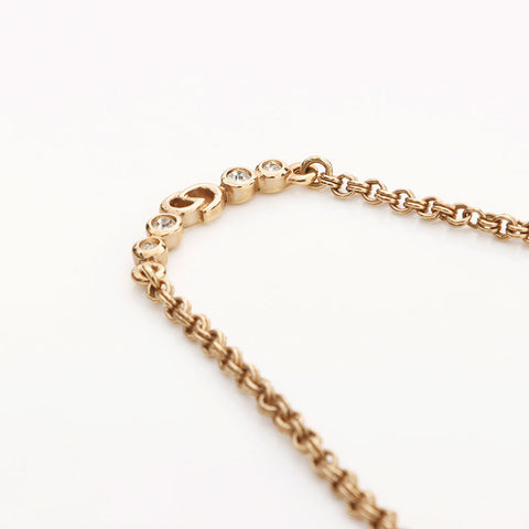 Christian Dior CD logo rhinestone Necklace gold WS10090