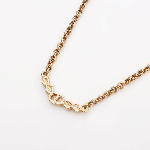 Christian Dior CD logo rhinestone Necklace gold WS10090