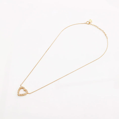 Christian Dior Rhingestone Heart Collier Gold WS10093