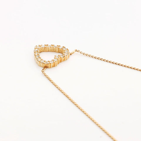 Christian Dior Rhinestone heart Necklace gold WS10093