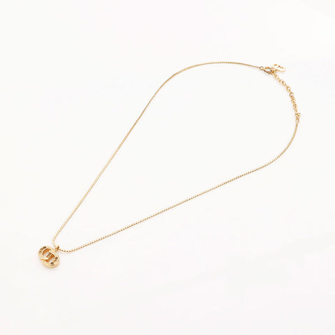 Christian Dior CD logo rhinestone Necklace gold WS10095