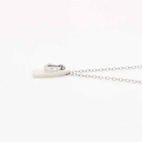 Christian Dior Logo heart Necklace Silver WS10102