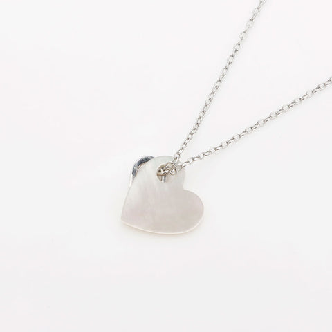 Christian Dior Logo heart Necklace Silver WS10102