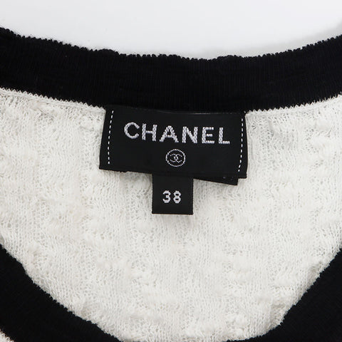 シャネル CHANEL 38 2000年代 ニット ロング ワンピース ホワイト WS10109