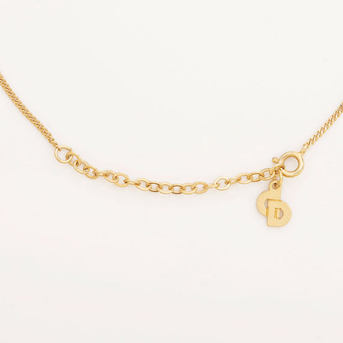 Christian Dior CD logo rhinestone Necklace gold WS10110