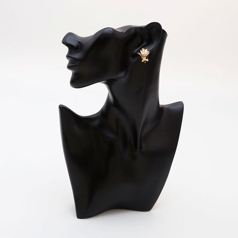 Christian Dior Vintage Rhinestone Earrings Gold WS10116