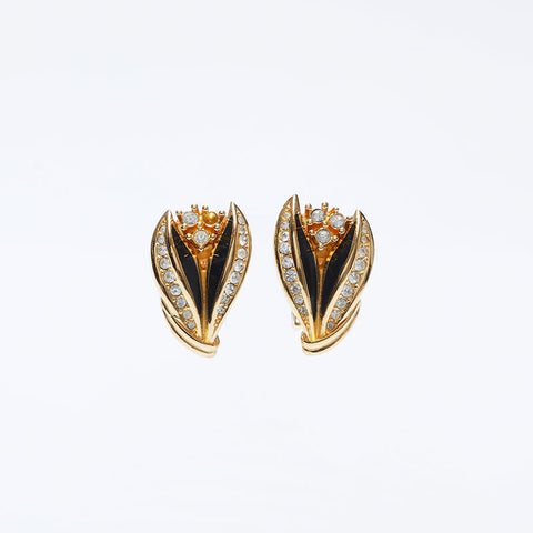 Christian Dior vintage Roucles d'oreilles en ruines Gold WS10117