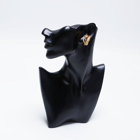 Christian Dior Vintage Rhinestone Earrings Gold WS10117