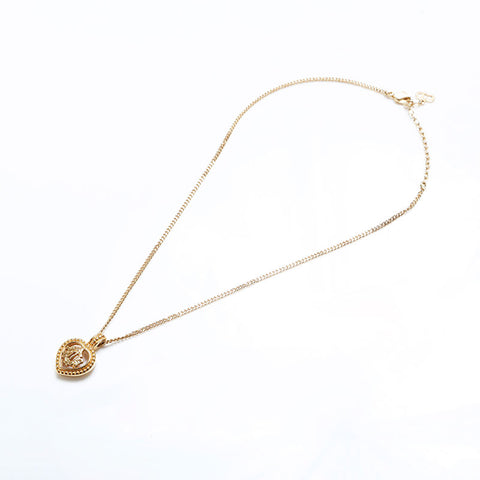 Christian Dior Vintage Heart Logo Collier Gold WS10122