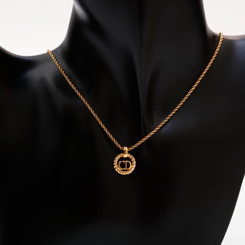 Christian Dior Vintage CD Collier Logo Gold WS10132