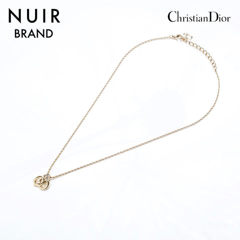 克里斯蒂安·迪奥（Christian Dior）老式CD徽标水钻项链金WS10133