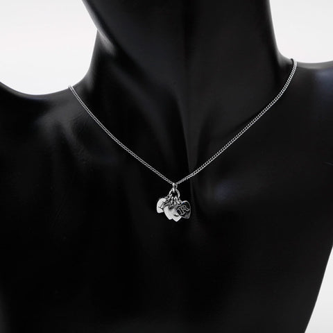 Christian Dior Vintage Heart Charm Necklace Silver WS10135