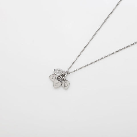 Christian Dior Vintage Heart Charm Necklace Silver WS10135