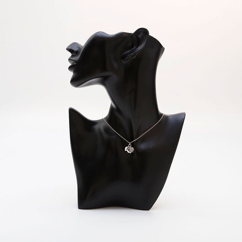 Christian Dior Vintage Heart Charm Necklace Silver WS10135