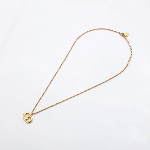 Christian Dior vintage cd logo Necklace gold WS10142
