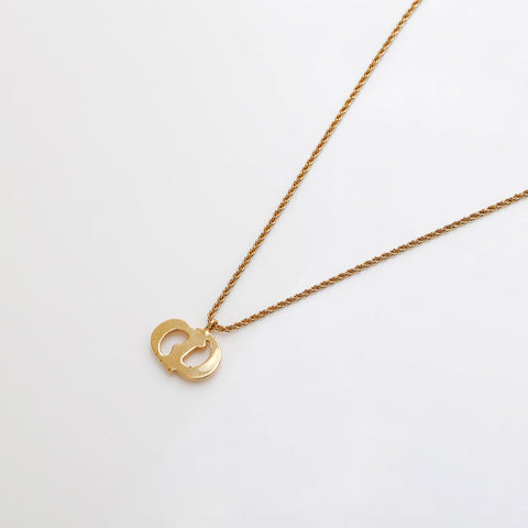 Christian Dior vintage cd logo Necklace gold WS10142