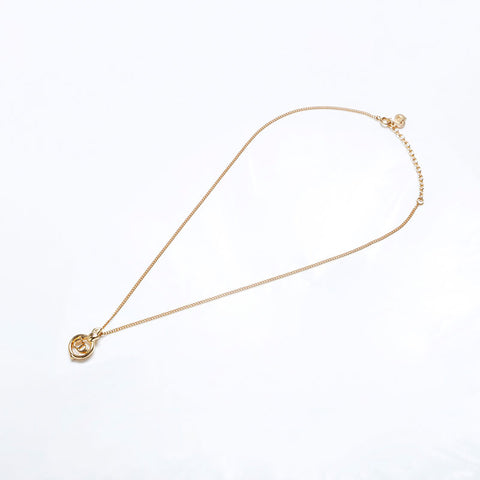 Christian Dior Vintage CD Collier Logo Gold WS10154