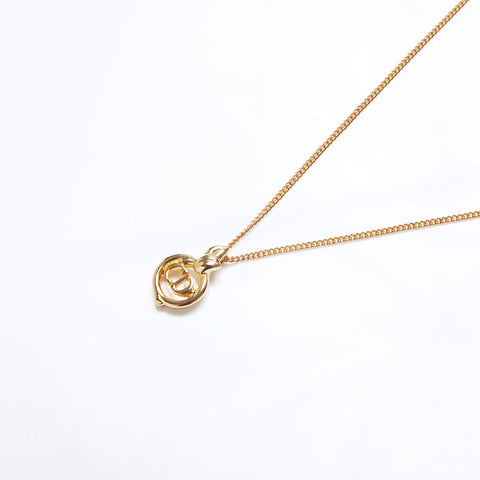 Christian Dior Vintage CD Collier Logo Gold WS10154