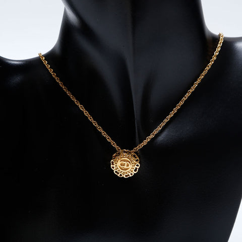 Christian Dior Vintage CD Collier Logo Gold WS10157