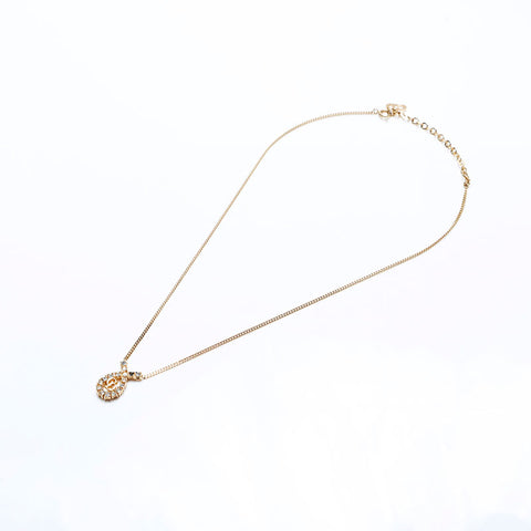 Christian Dior Vintage CD Logo Collier Rhingestone Gold WS10160