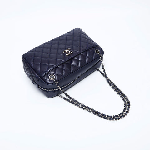 Chanel CHANEL 12th Matelasse Lambskin Chain Shoulder Bag Navy WS10162