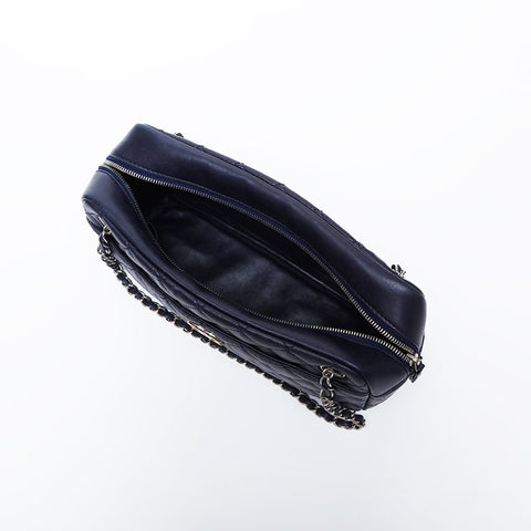 Chanel Chanel 12. Matelasse -Lambsketten -Umhängetasche Navy WS10162