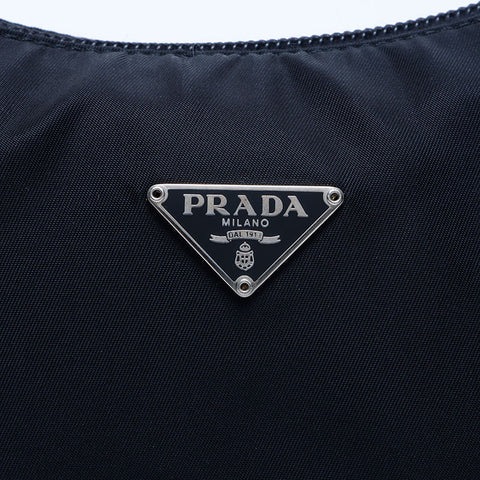 プラダ PRADA ナイロン ロゴ ホーボー ハンドバッグ ブラック WS10165