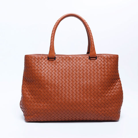 ボッテガヴェネタ BOTTEGAVENETA イントレチャート レザー トートバッグ ブラウン WS10167