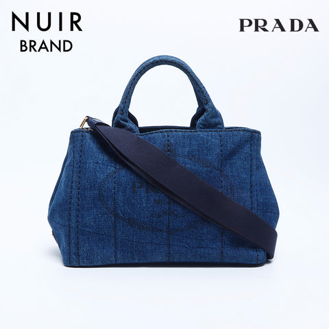 プラダ PRADA カナパ デニム 2way ハンドバッグ ブルー WS10170 – NUIR VINTAGE