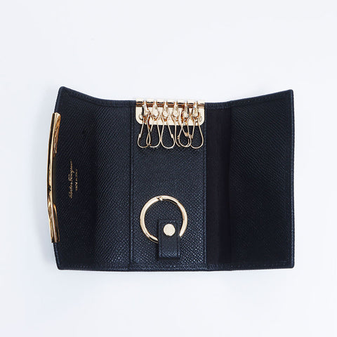 Salvatore Ferragamo Gancini Clips Metal Key holder black WS10173