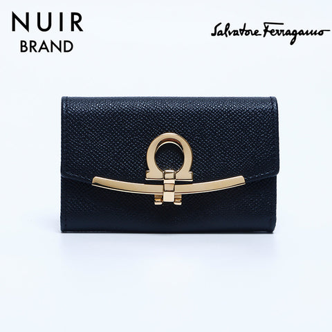 Salvatore Ferragamo Gancini Clips Metal Key holder black WS10173