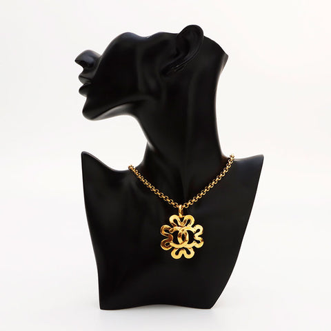 CHANEL 95P COCO Mark Necklace gold WS10178