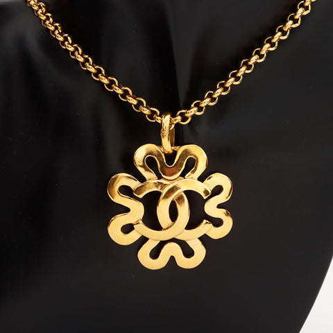 CHANEL 95P COCO Mark Necklace gold WS10178