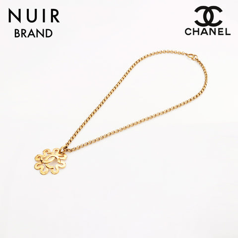 CHANEL 95P COCO Mark Necklace gold WS10178