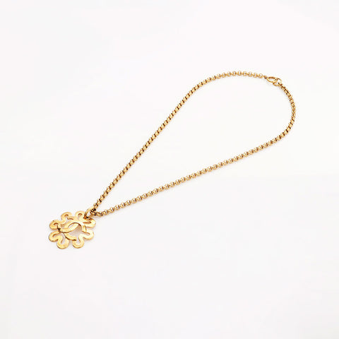 CHANEL 95P COCO Mark Necklace gold WS10178