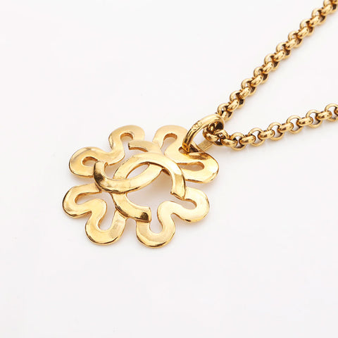 CHANEL 95P COCO Mark Necklace gold WS10178