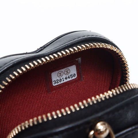 CHANEL 32nd Turnlock Heart Mini Bag Umhängetasche schwarz WS10179