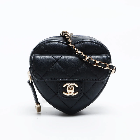 Chanel CHANEL No. 32 Turnlock Heart Mini Bag Shoulder Bag Black WS10179