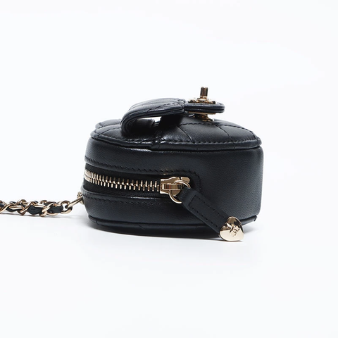Chanel CHANEL No. 32 Turnlock Heart Mini Bag Shoulder Bag Black WS10179