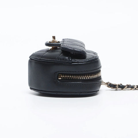 CHANEL 32nd Turnlock Heart Mini Bag Umhängetasche schwarz WS10179