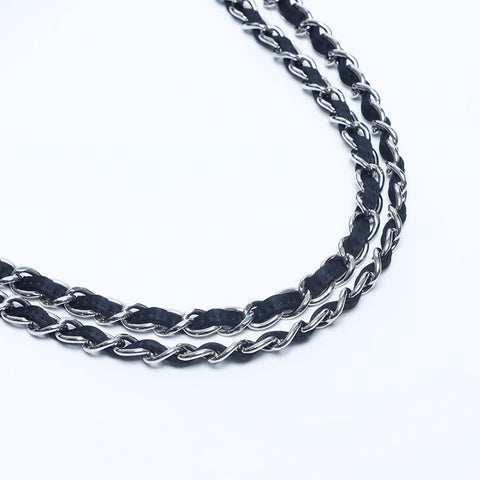 CHANEL 11. Serie Nylon-Ketten-Umhängetasche schwarz WS10183