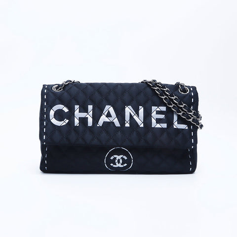 シャネル CHANEL 11番台 ナイロン チェーン ショルダーバッグ ブラック WS10183