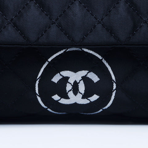CHANEL 11. Serie Nylon-Ketten-Umhängetasche schwarz WS10183