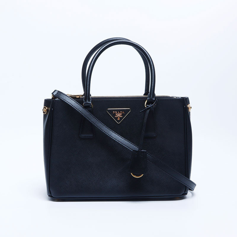 プラダ PRADA サフィアーノ ガレリア 2way ハンドバッグ ブラック