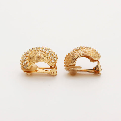 Christian Dior Vintage rhinestones Earring gold WS10194