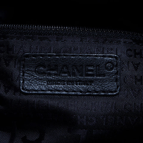 Chanel CHANEL No. 8 Leather Fur Boston Bag Black WS10201