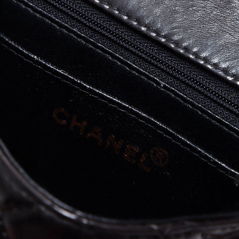 シャネル CHANEL 5番台 ラムスキン ショルダーバッグ ブラック WS10204