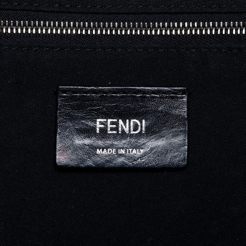 フェンディ FENDI レザー サイドビジュー ラインストーン ミニ リュック・デイパック ブラック WS10217